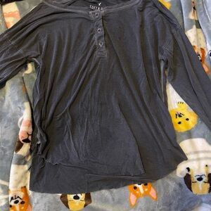 Gray Long Sleeve Top